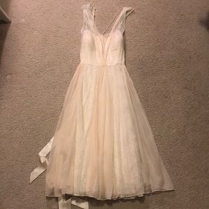 Cream Lace Dress Flowy Intricate